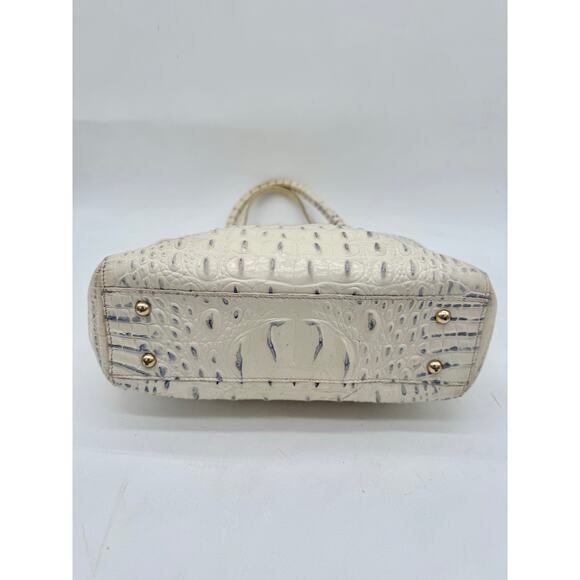 Brahmin Mini Asher Crocodile Leather Cream Satchel Shoulder Bag Women's - Picture 7 of 11